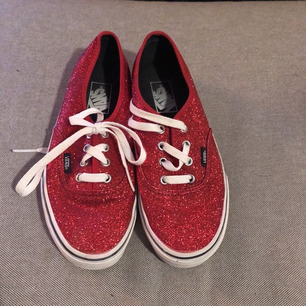 Red Glitter Vans